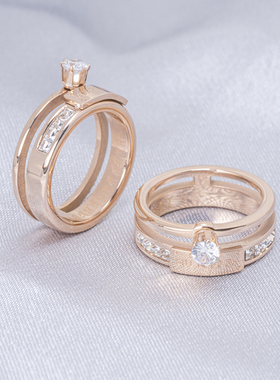 简修行黄财神绿度母钛钢锆石戒指女士小众饰品男款指环情侣对戒