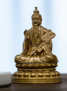 简修行纯黄铜太上老君摆件随身佛
