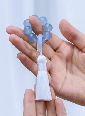 简修行蓝玉髓手捻手机链挂件
