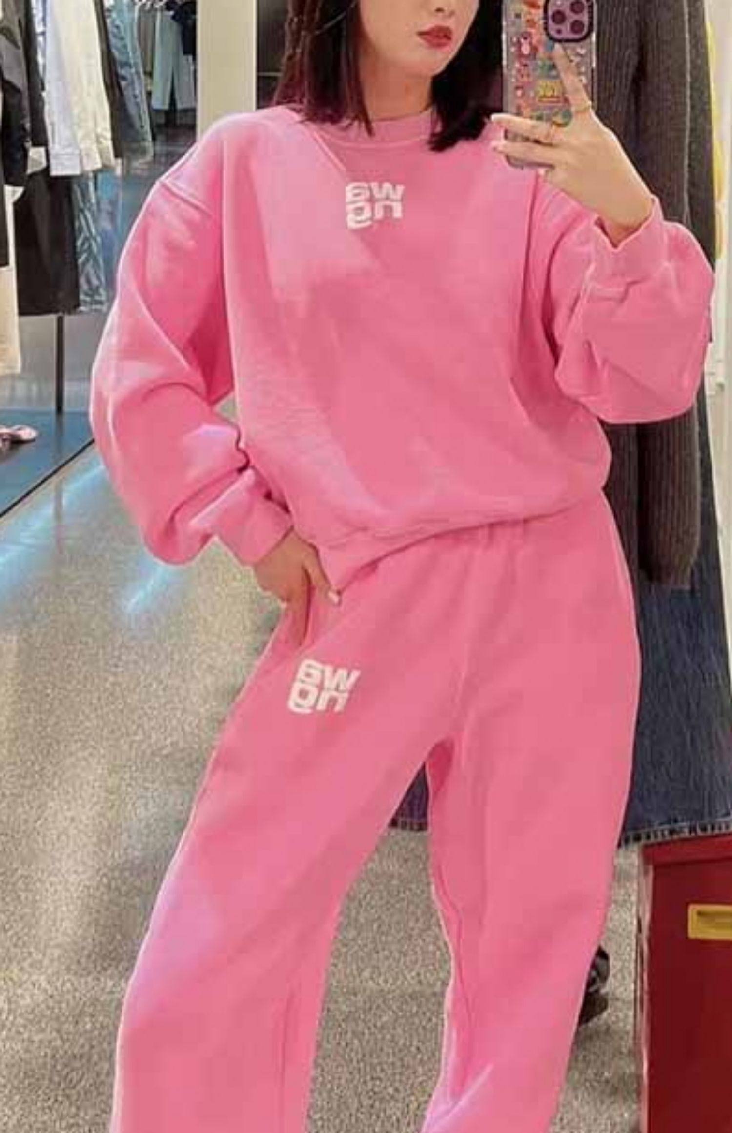 大王松紧腰运动休闲卫裤女2025秋冬新款小众发泡字母时尚束脚长裤,淘宝优惠券,粉丝福利购,淘宝优惠卷