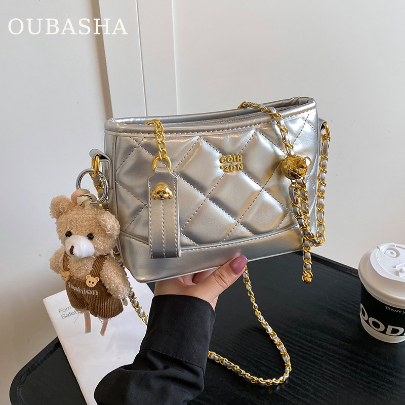 轻奢小众超火小包包女式2025新款秋冬菱格链条包高级感斜挎水桶包,淘宝优惠券,粉丝福利购,淘宝优惠卷