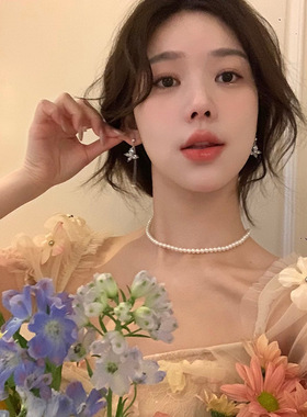小众精致锆石蝴蝶耳钉女