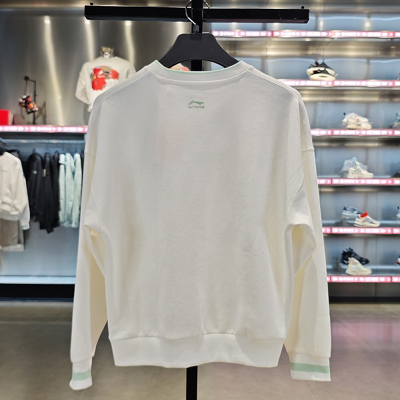 李宁卫衣中国文化系列女子2023新品宽松舒适圆领套头上衣AWDT374 - 图0