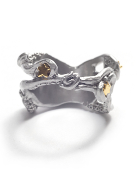 Palnart poc 原创设计手工手作深海生物探索海洋银色章鱼戒指指环