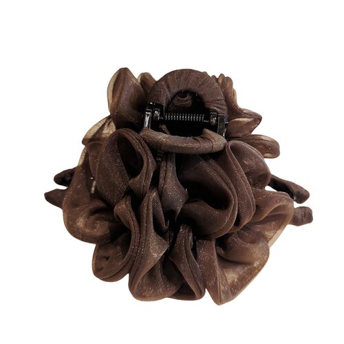 高级感森女欧根纱花朵大号抓夹氛围感韩国立体网纱后脑勺鲨鱼夹子 - 图3