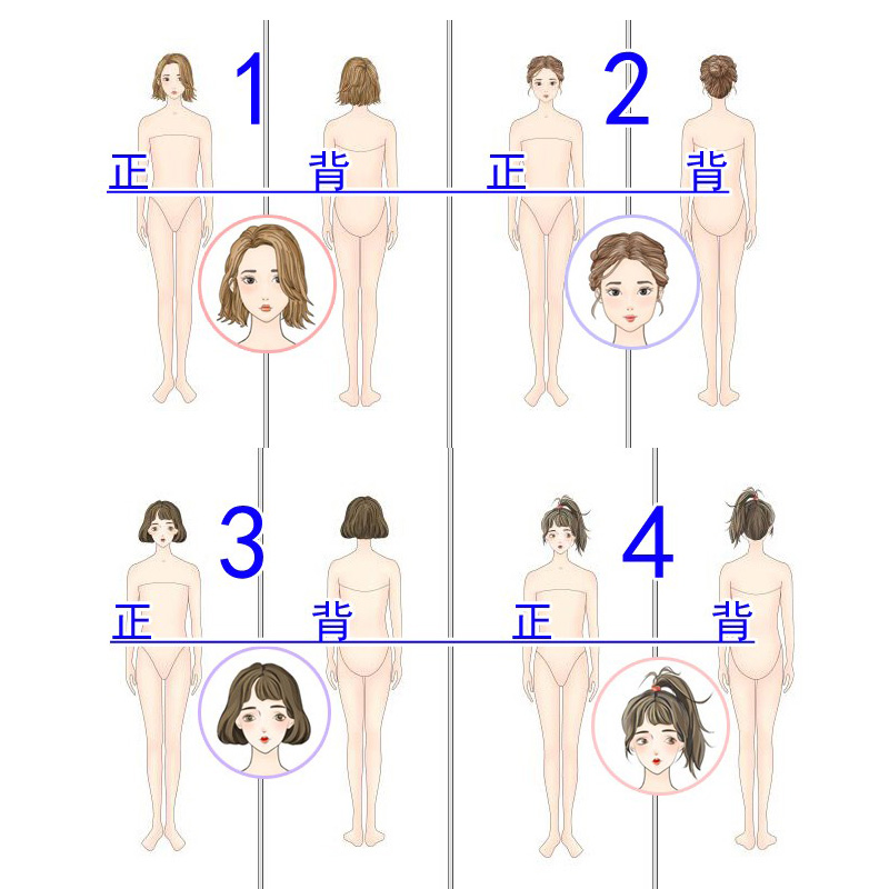 高清男女学生正背人体校服装设计效果图款式手绘画PS笔刷美术模板 - 图2