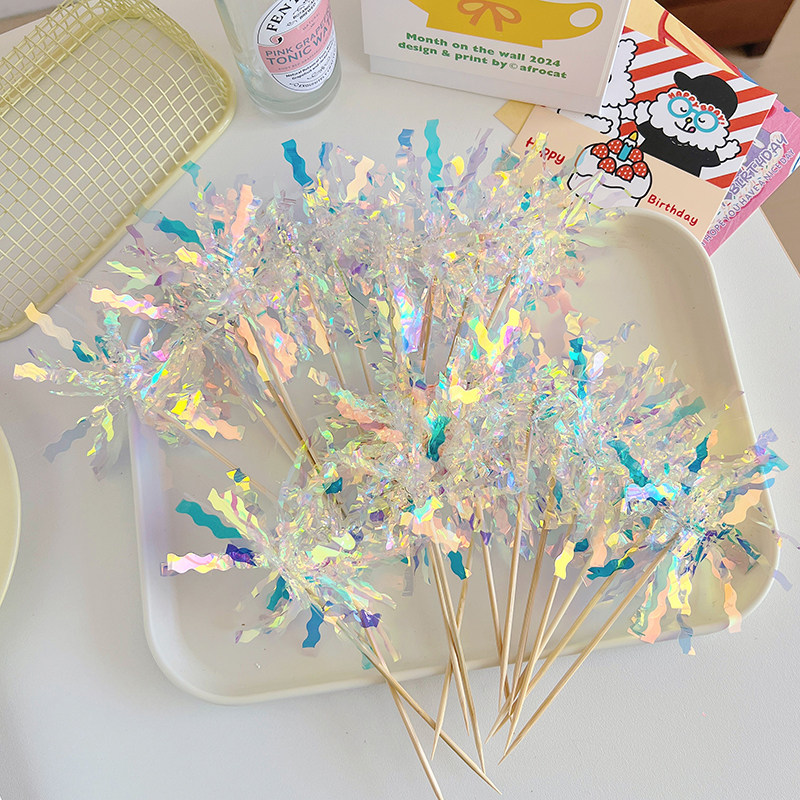 包邮亮片雨丝蛋糕装饰插件炫彩雨丝摆件插签生日蛋糕插牌蛋糕插件,淘宝优惠券,粉丝福利购,淘宝优惠卷