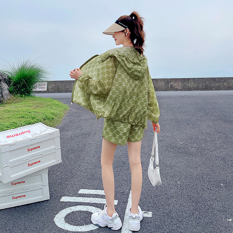 印花女款防紫外线2022年夏季防晒衣 菲然时尚套装