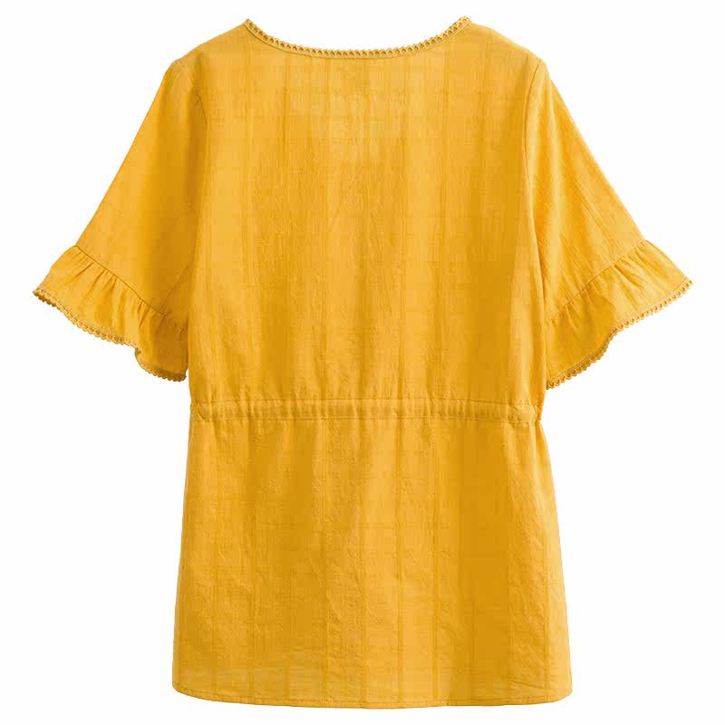 2020韩版夏季新款时尚大码宽松v领 云妃秀大码女装