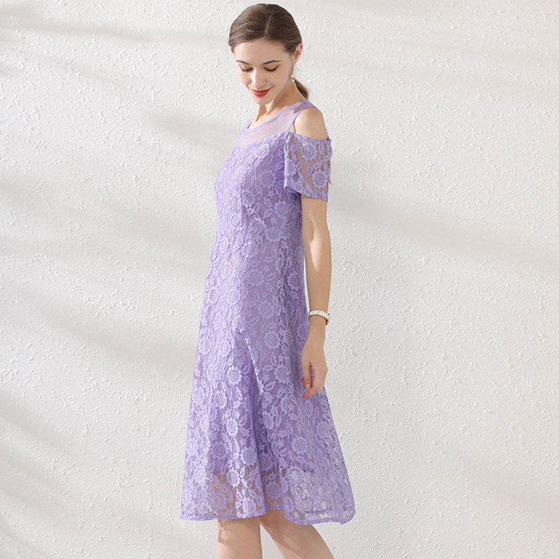 网纱韩版大码宽松圆领胖mm潮连衣裙 云妃秀大码女装