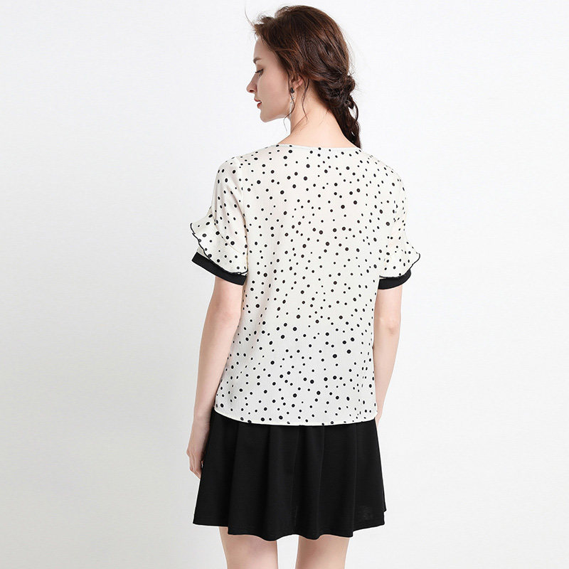 大码女装雪纺波点韩版夏季新款上衣 云妃秀大码女装