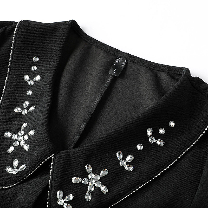 大码女装韩版娃娃领镶钻裙百搭裙 云妃秀大码女装