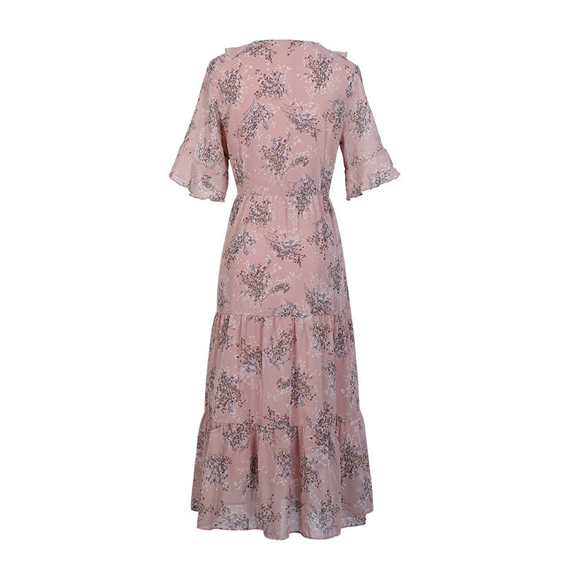 2020夏季韩版宽松v领大码胖连衣裙 云妃秀大码女装