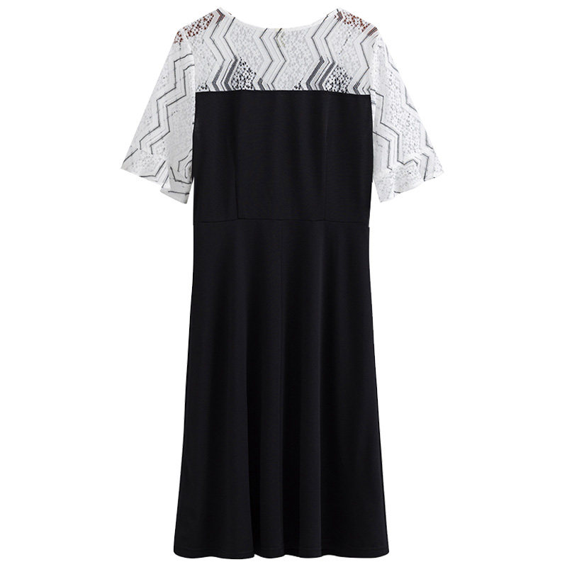 韩版时尚撞色拼接大码宽松mm连衣裙 云妃秀大码女装