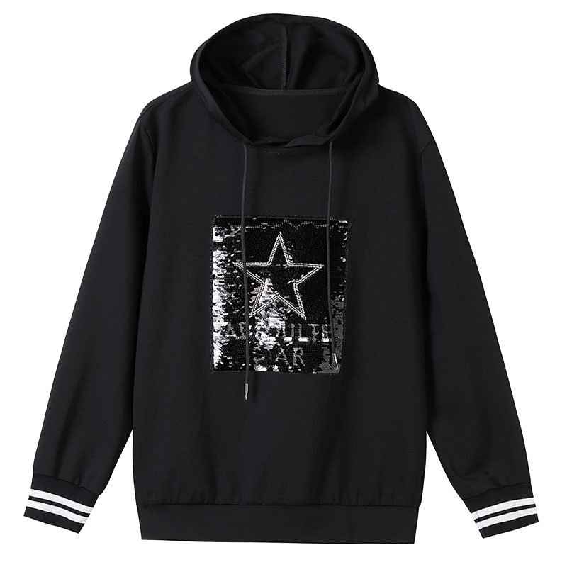 胖mm显瘦2020秋季遮肉韩版星星卫衣 云妃秀大码女装