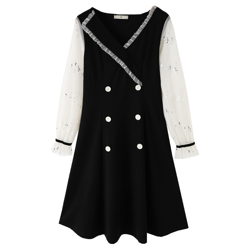 2020初秋韩版不规则大码显瘦连衣裙 云妃秀大码女装