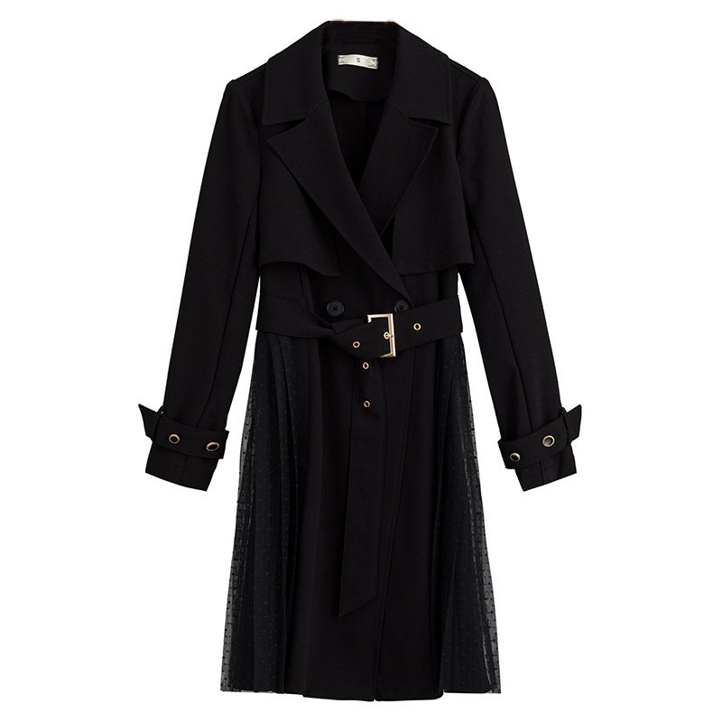 2020秋季新款时尚百搭收腰胖mm风衣 云妃秀大码女装