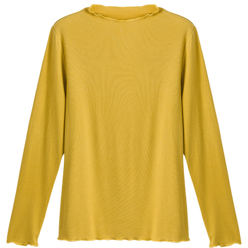 初秋新款时尚百搭糖果色修身打底衫 云妃秀大码女装