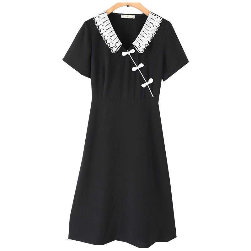 韩版v领撞色大码胖mm显瘦潮连衣裙 云妃秀大码女装