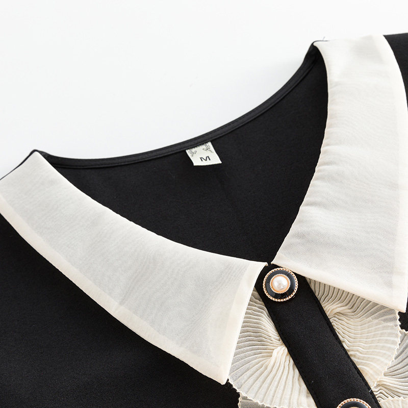 韩版撞色v领2020初秋新款潮连衣裙 云妃秀大码女装