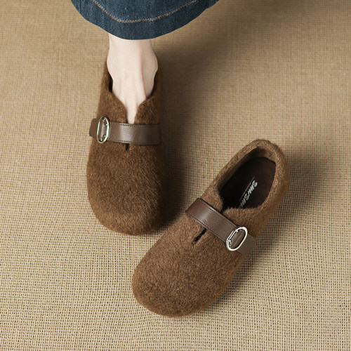 巨好看内增高勃肯鞋女秋冬加绒毛毛鞋外穿2025新款爆款玛丽珍单鞋 - 图3