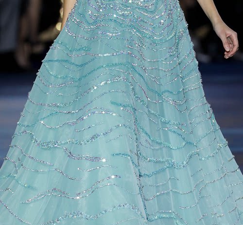 zuhair murad 蓝色深V领露背奢华礼服成人礼红毯演出服婚礼敬酒服 - 图3