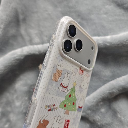 圆弧气囊IMD卡通可爱波点米菲兔小熊圣诞树手机壳适用iphone17promax大孔防摔苹果16亮面15趣味创意14手链13 - 图3
