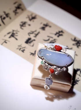 翡翠千禧925纯银香云纱新国风女