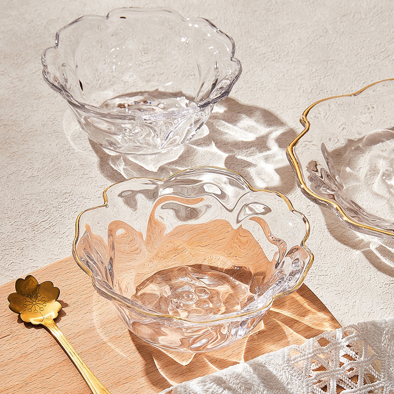 墨色玻璃甜品碗家用水果碗透明水晶酸奶碗网红餐具糖水冰粉燕窝碗 - 图0