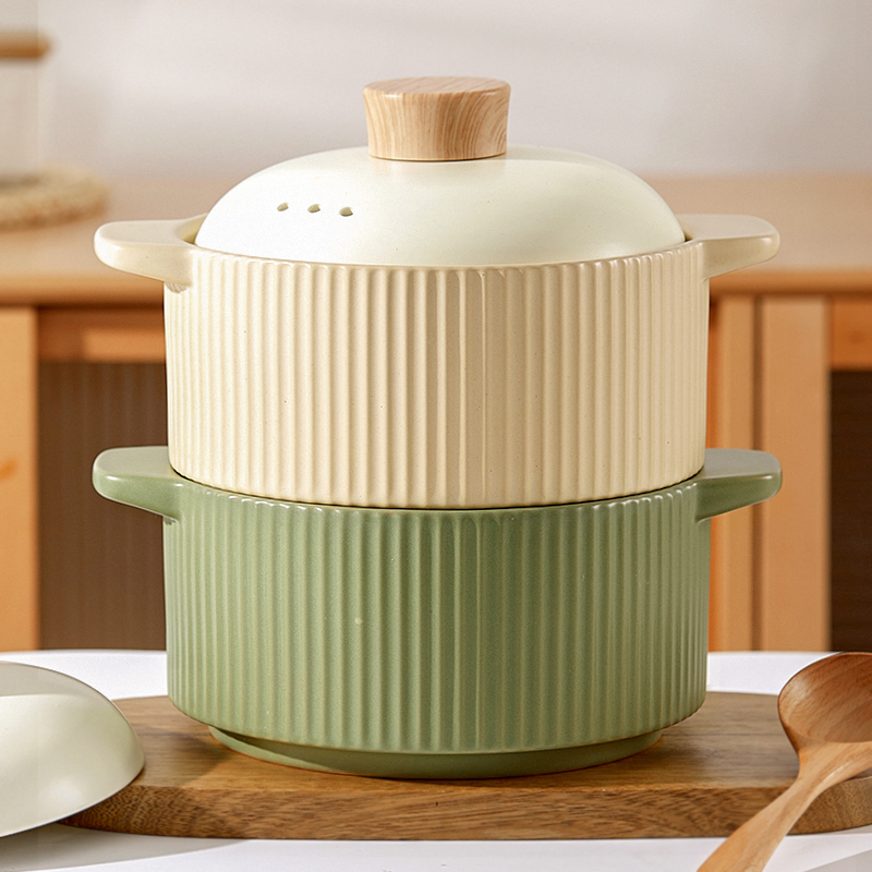 墨色陶瓷煲汤砂锅家用燃气专用耐高温高颜值沙锅炖锅汤锅干烧不裂 - 图2