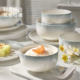 Underglaze Colored Bowls and Tableware Household Ceramic Bowls and Plate Sets