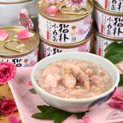 猫扑小白缶营养汤罐猫罐头白身鲔鱼系列6口味80g 猫咪湿粮猫零食 - 图2