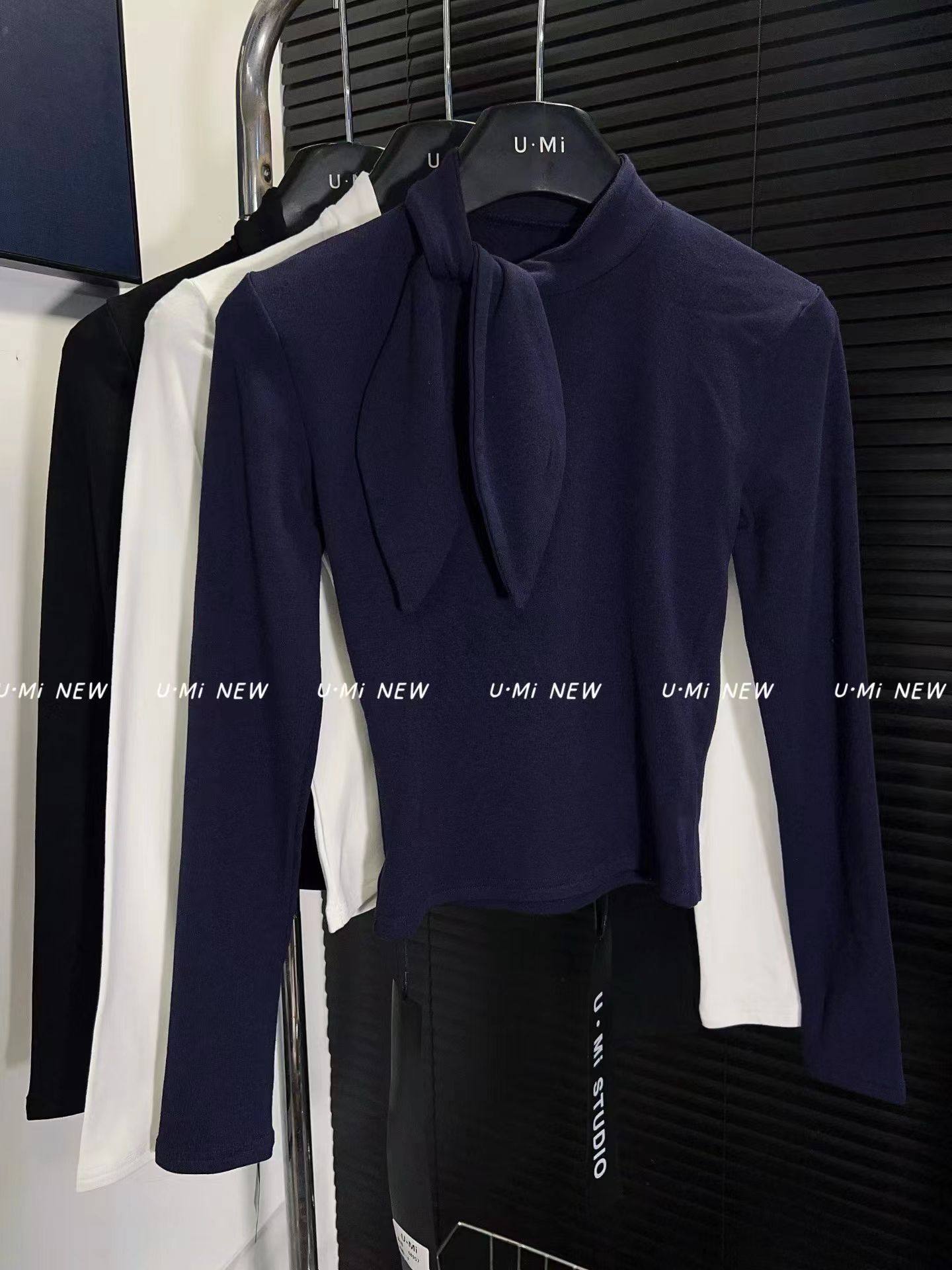 韩系设计感甜美领结磨毛半高领百搭显瘦打底长袖T恤女秋冬新款,淘宝优惠券,粉丝福利购,淘宝优惠卷