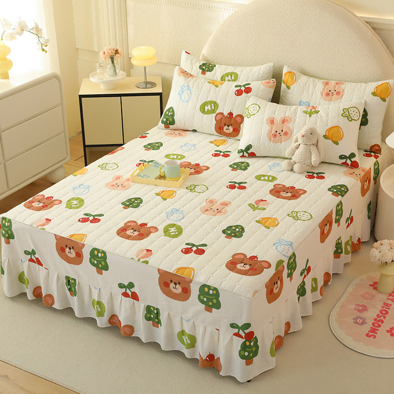 100%全棉加厚床裙卡通1.2*1.35*1.5*1.9米男女孩纯棉夹棉床罩定制,淘宝优惠券,粉丝福利购,淘宝优惠卷