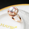 M family candy ring 18k rose gold pearl ring Japanese akoya natural seawater pearl women's ring