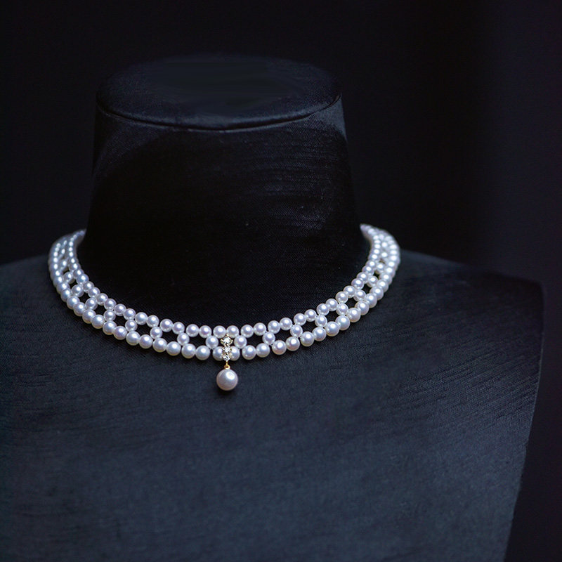 [情人节]全珠链极光baby淡水珍珠项链蕾丝珍珠锁骨链18k钻石扣,淘宝优惠券,粉丝福利购,淘宝优惠卷