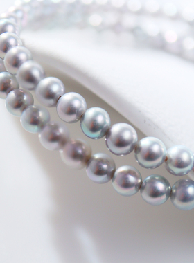 天然淡水珍珠手链真多麻色