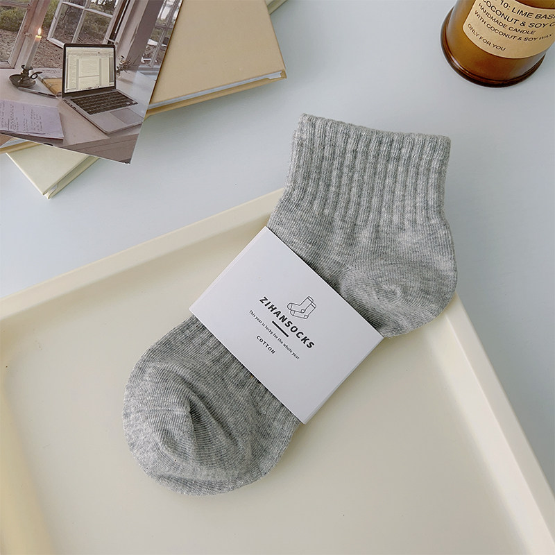 白色袜子女短筒袜夏季薄款纯棉运动ins潮短袜纯色网红中筒男春秋,淘宝优惠券,粉丝福利购,淘宝优惠卷
