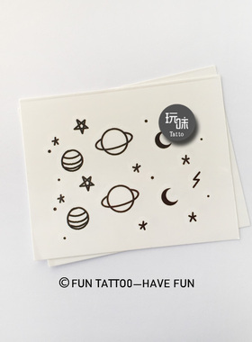 星球纹身贴玩味tattoo简约风