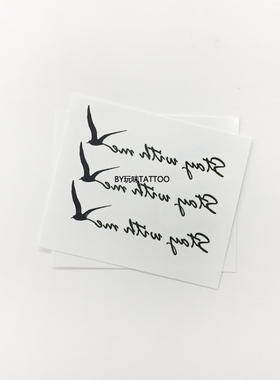 情侣纹身贴玩味tattoo英文字母