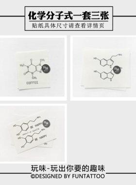 化学元素纹身贴玩味tattoo符号