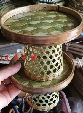 墙边简约圆形桌手工编制室内装饰