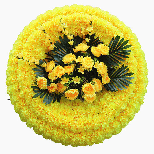 殡仪花圈仿真菊花圈1米拱形假花圈灵堂摆放塑料花圈祭奠花白事花 - 图3