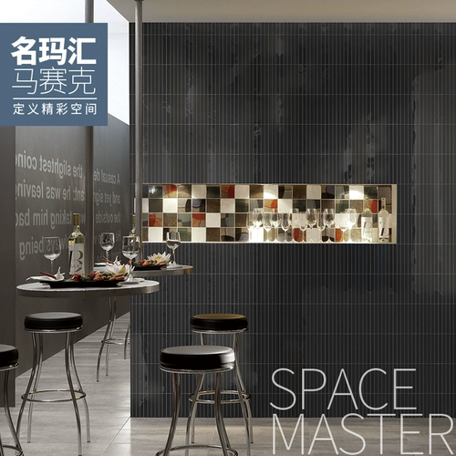 Современная металлическая черная мозаика из нержавеющей стали на стену