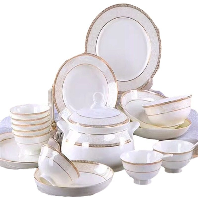 景德镇陶瓷盘子菜盘菜碟子碗碟套装家用饭碗骨碟鱼盘欧式餐具套装,淘宝优惠券,粉丝福利购,淘宝优惠卷