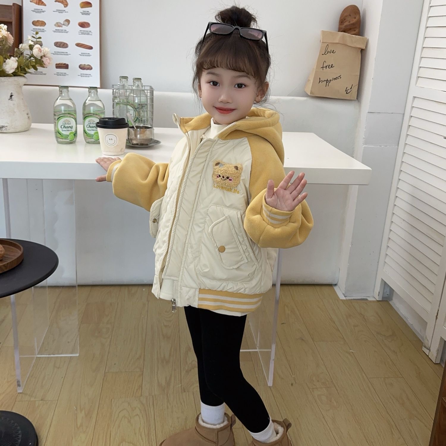 女童加绒外套秋冬装2025新款儿童洋气棉衣宝宝冬季加厚保暖上衣 - 图2