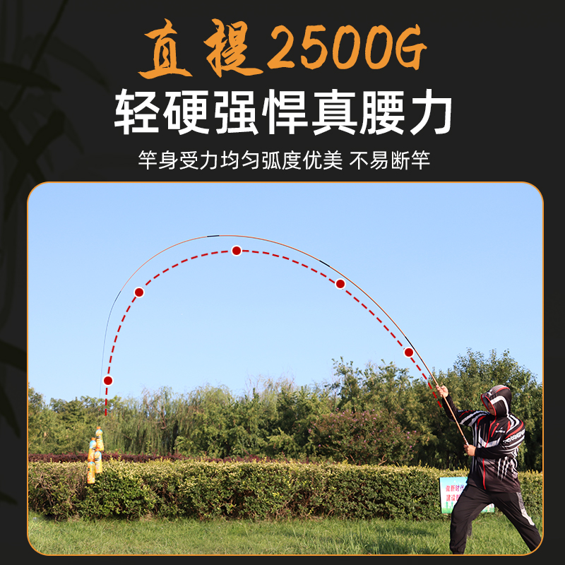 正品鲫鱼竿日本进口钓鱼竿手竿仿竹节碳素超轻硬28调台钓竿鲫渔具