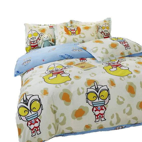 Three or four-piece set of 100% cotton cartoon pillows