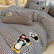 Cartoon thickened pure cotton brushed four-piece set