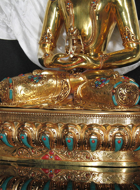 尼泊尔手工密宗供奉摆件长寿佛